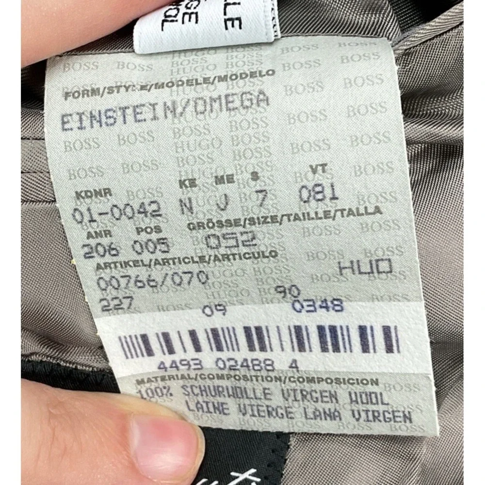 EUC! Hugo Boss Einstein Omega Virgin‎ Wool Cerruti Grey Suit Blazer Jacket - 52